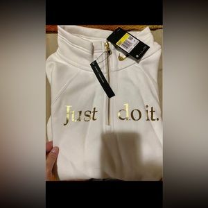 White Nike crop sweater
